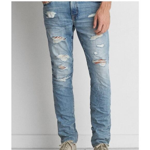 AMERICAN EAGLE Extreme Flex 4 Distressed Slim Jeans 29x30 - Picture 1 of 10